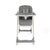 Gray high chair with tray on a white background